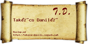 Takács Daniló névjegykártya